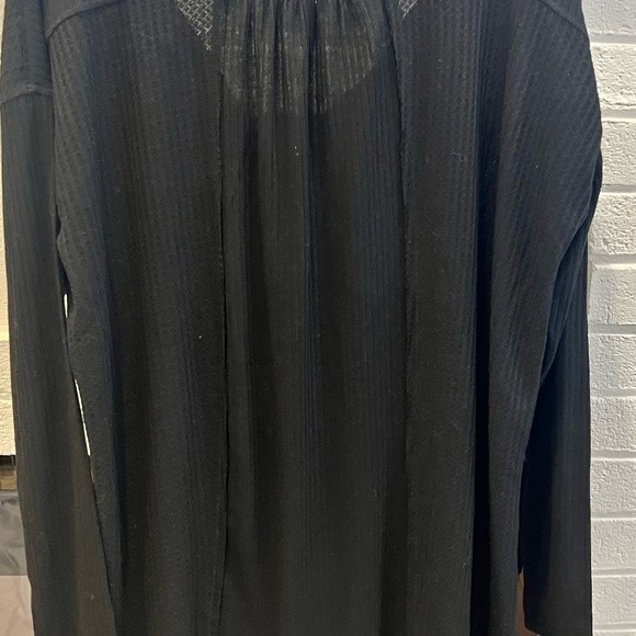 Sweet Romeo Top Black Waffle Knit Oversized Henley Nordstrom Women’s Size 1X NEW - Picture 5 of 9